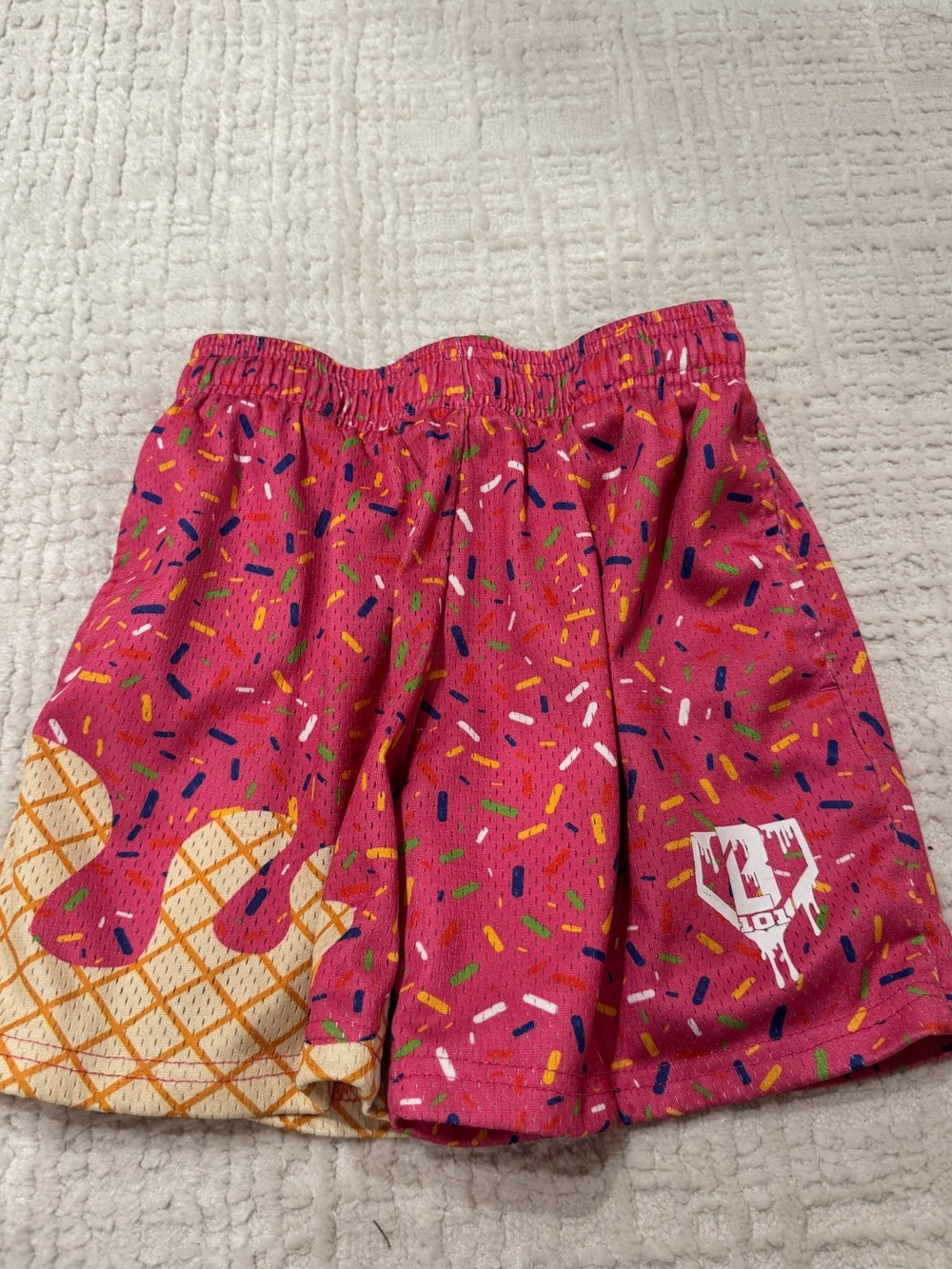 Baseball Lifestyle Ice Cream Youth Shorts Pink Sprinkle Youth Medium